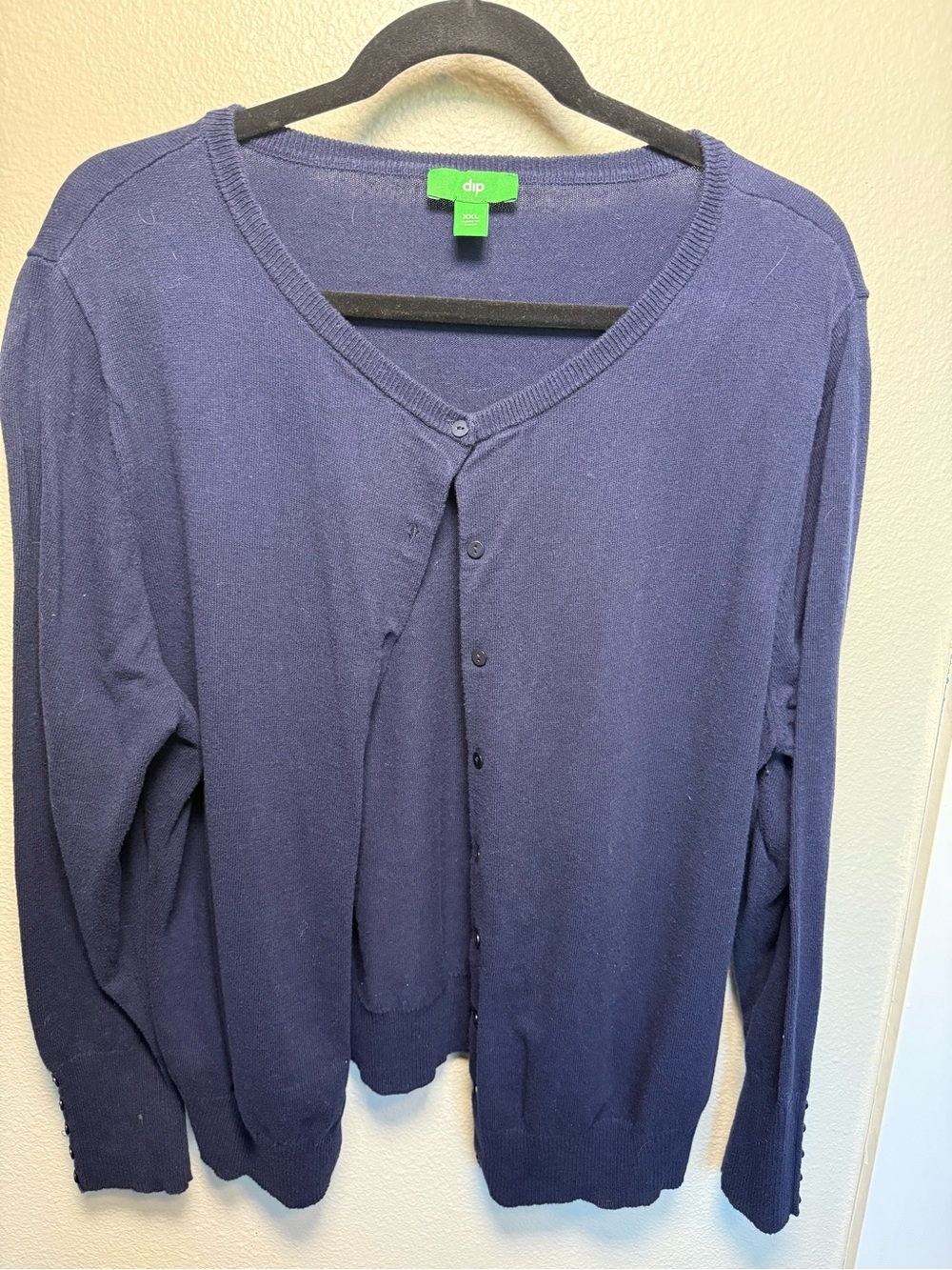 DIP Women’s Navy Blue Button Front Cardigan Sweater Size XXL